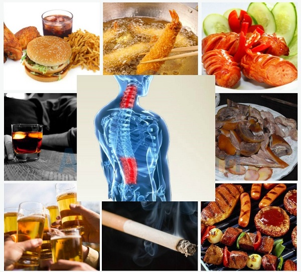 Thoái hóa đốt sống cổ nên tránh một số đồ ăn nhanh, các chất kích thích